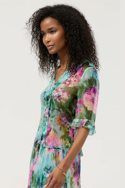 Johnny Was LORELEI RUFFLE BUTTON UP SHIRT