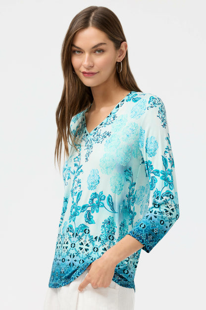 Johnny Was THE JANIE FAVORITE 3/4 SLEEVE V-NECK TEE