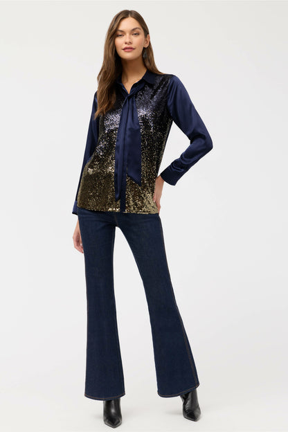 Johnny Was SELYA SEQUIN TIE SHIRT