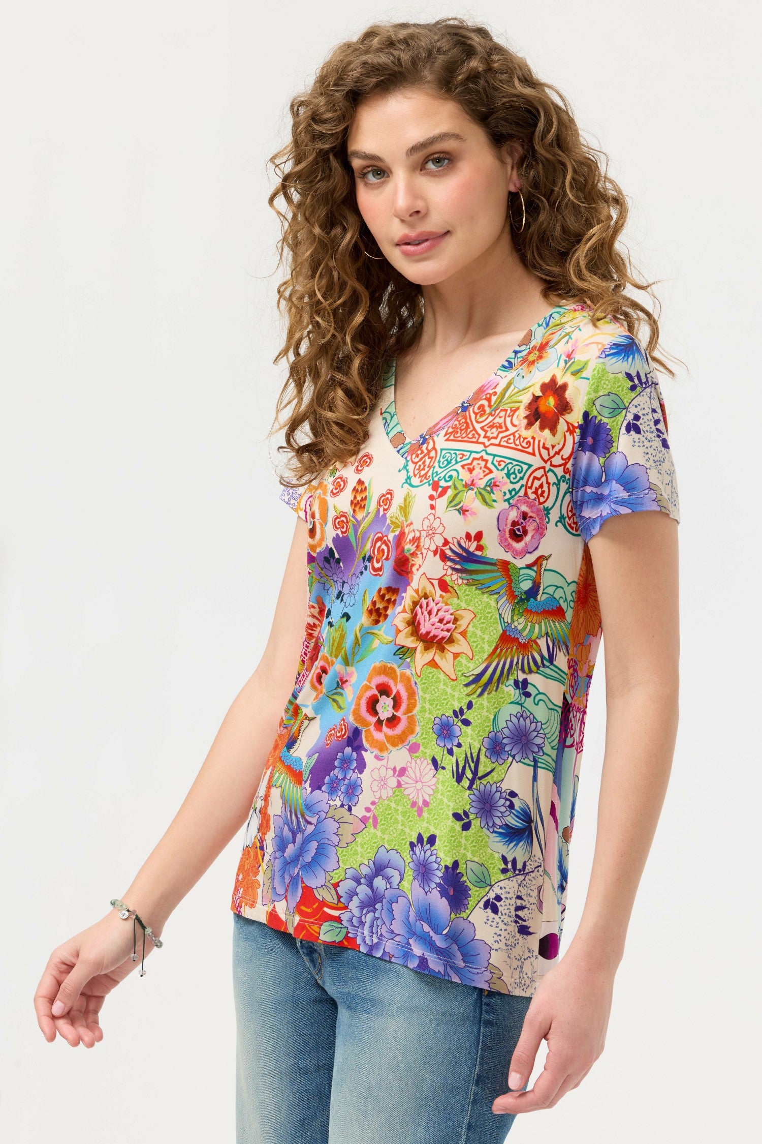 Johnny Was The Janie Favorite Short Sleeve V-Neck Tee