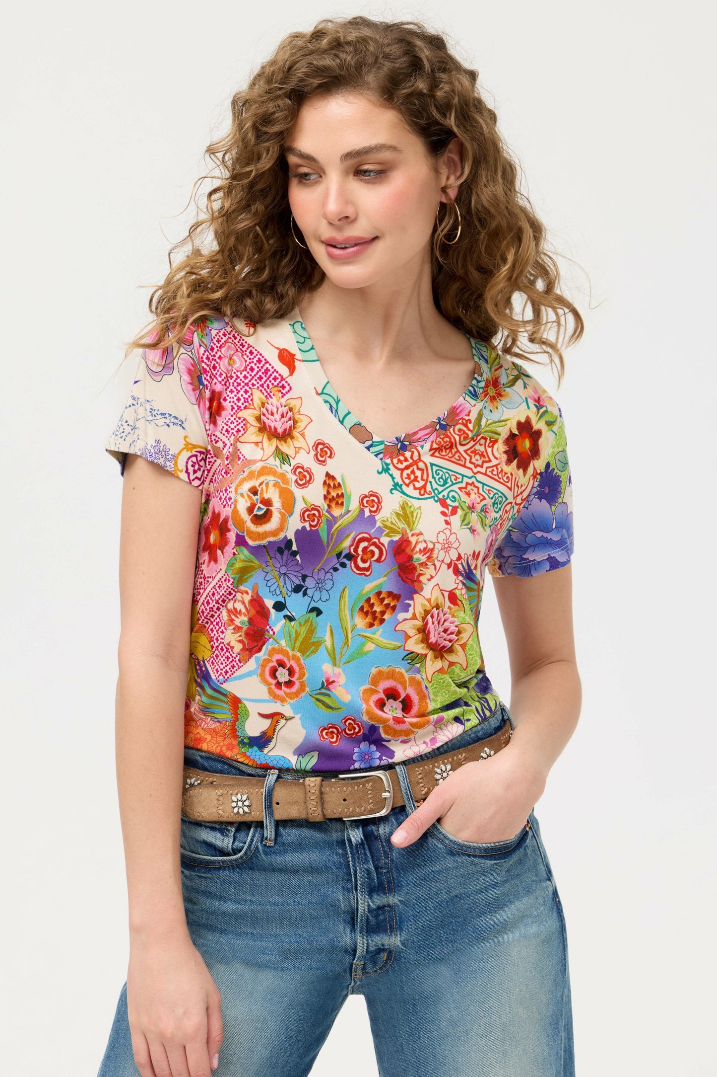 Johnny Was The Janie Favorite Short Sleeve V-Neck Tee