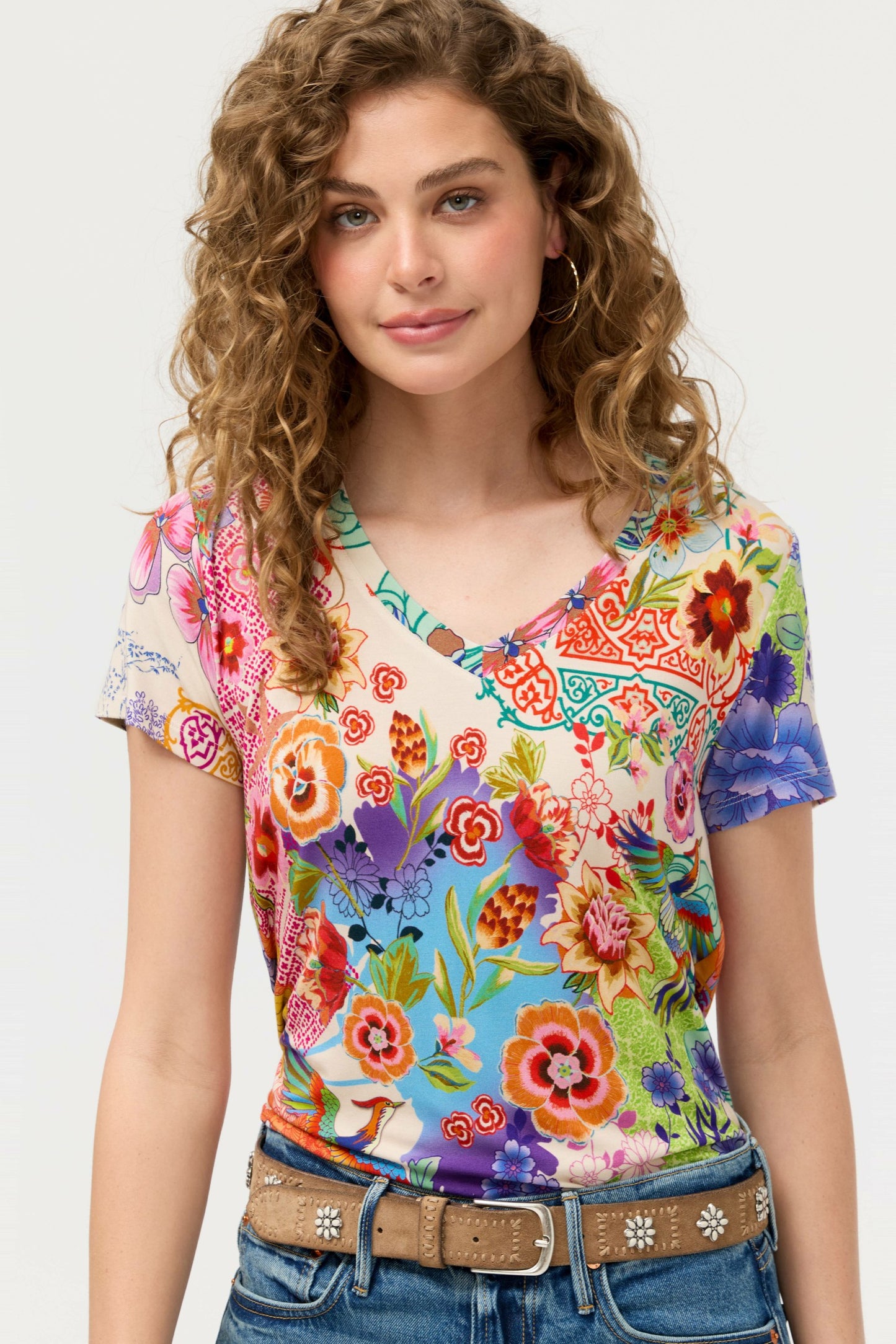 Johnny Was The Janie Favorite Short Sleeve V-Neck Tee