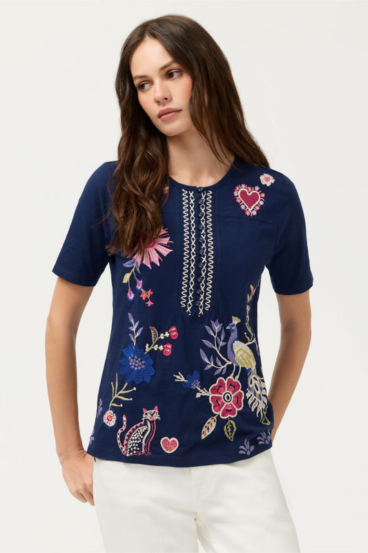 Johnny Was SHORT SLEEVE SEAMED TEE