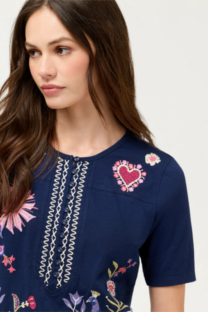 Johnny Was SHORT SLEEVE SEAMED TEE