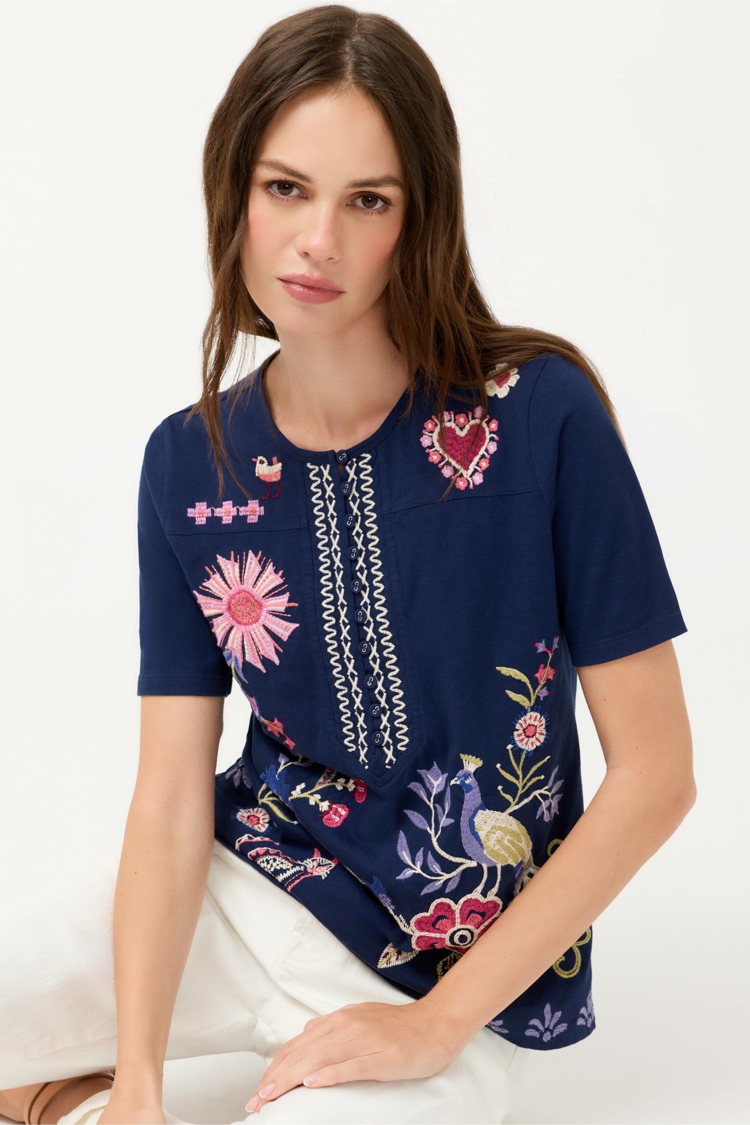 Johnny Was SHORT SLEEVE SEAMED TEE