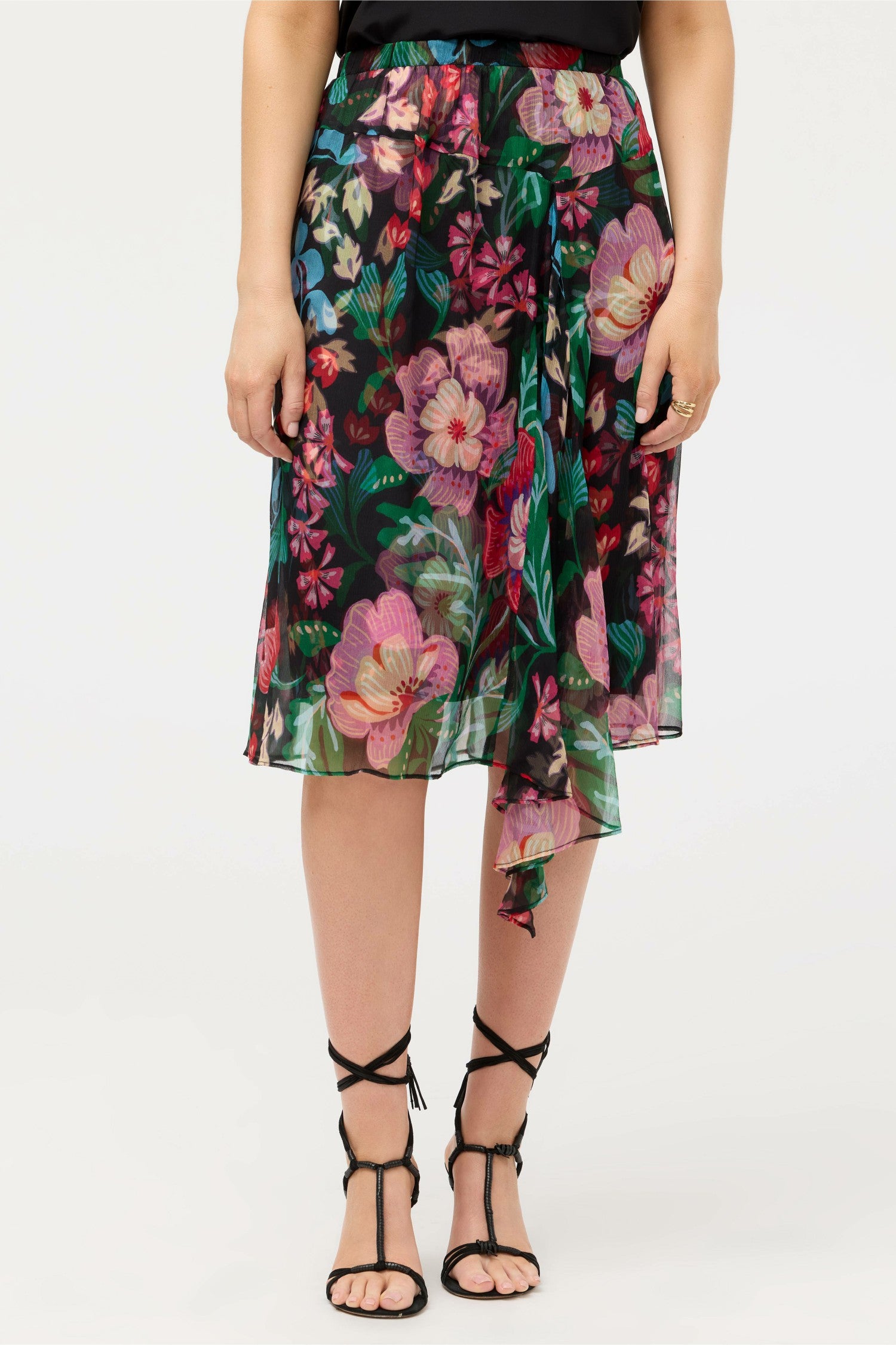 Johnny Was JUSTINIA ASYMMETRICAL MIDI SKIRT