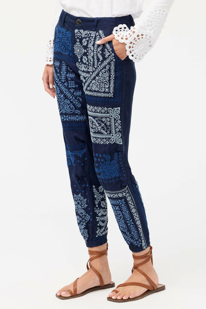 Johnny Was BANDANA EMBROIDERED PANT