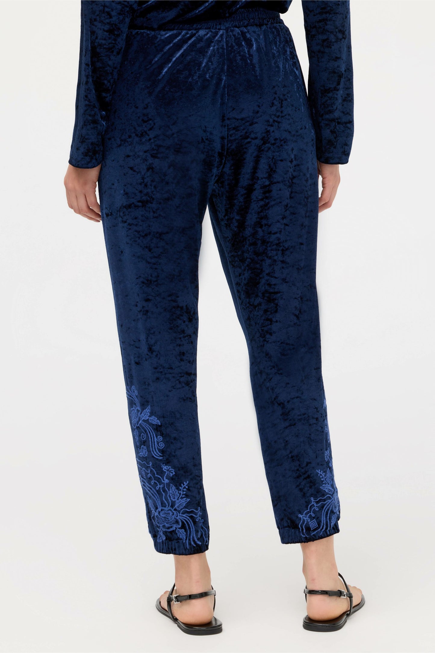 Johnny Was CARMEL CRUSHED VELVET JOGGER