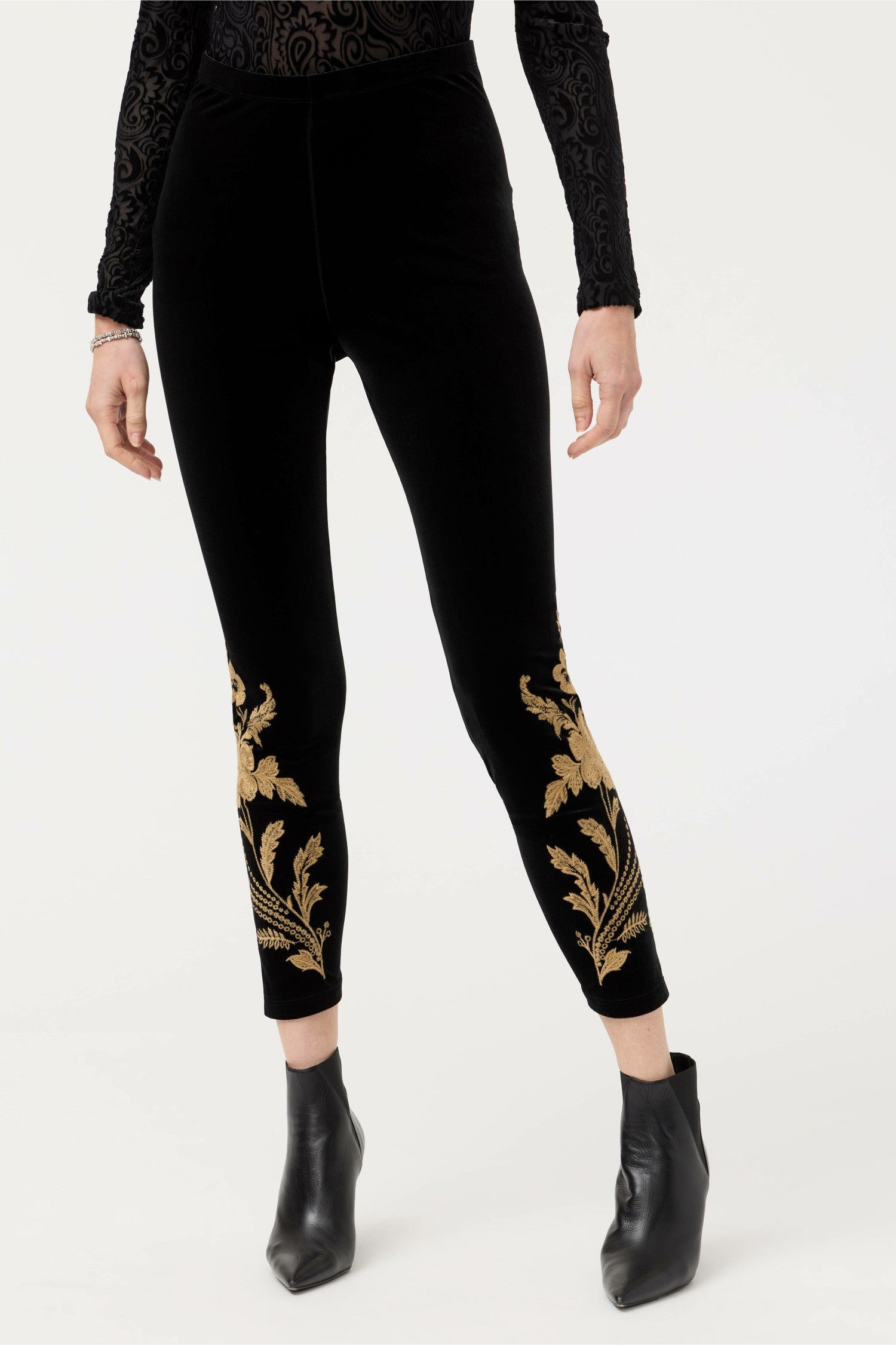 Johnny Was STRETCH VELVET LEGGING