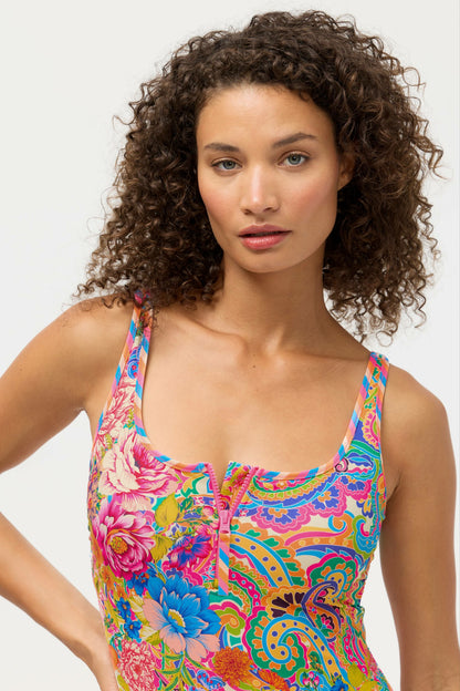 Johnny Was CRISPIRE ZIP TANK ONE PIECE