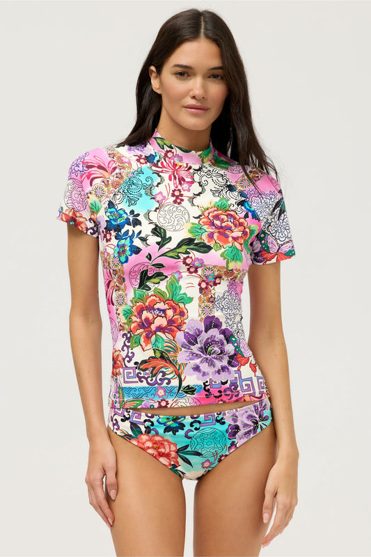 Johnny Was ROSEUM SHORT SLEEVE SURF SHIRT