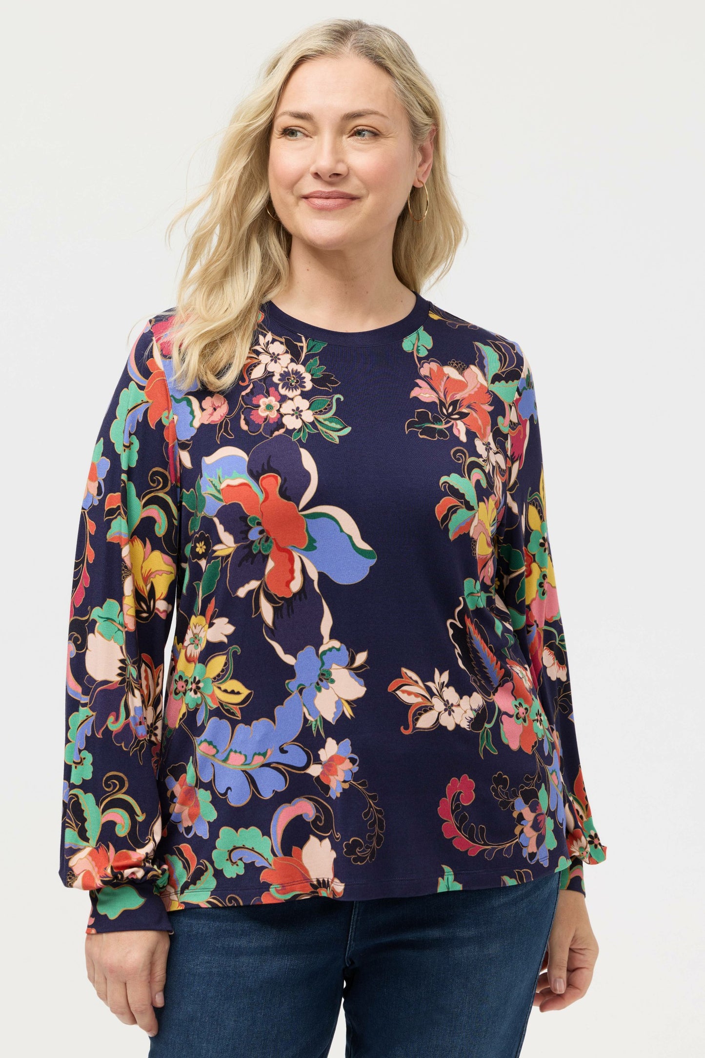 Johnny Was THE JANIE FAVORITE PUFF SLEEVE MOCK NECK