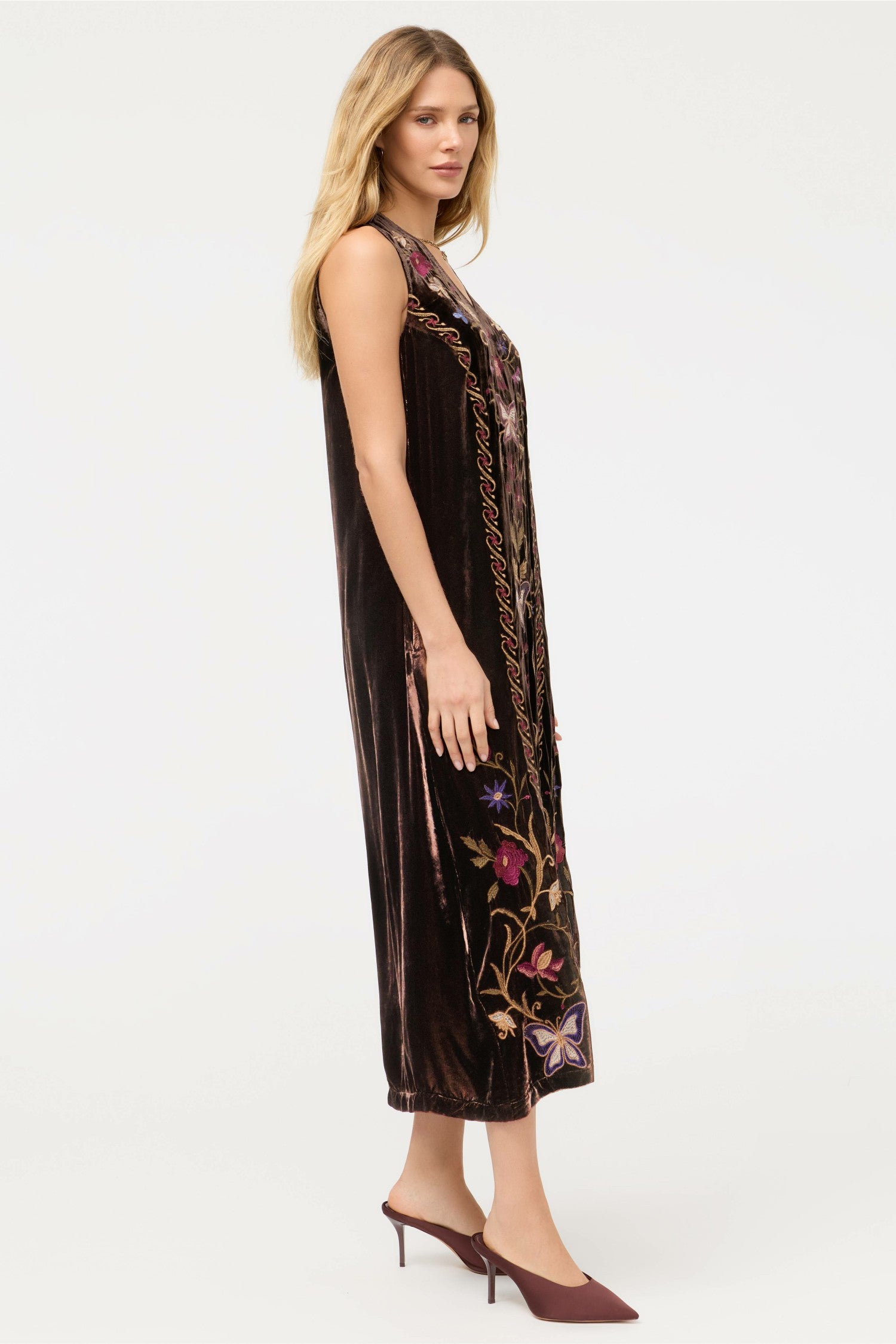 Johnny Was VELVET V-NECK TANK DRESS
