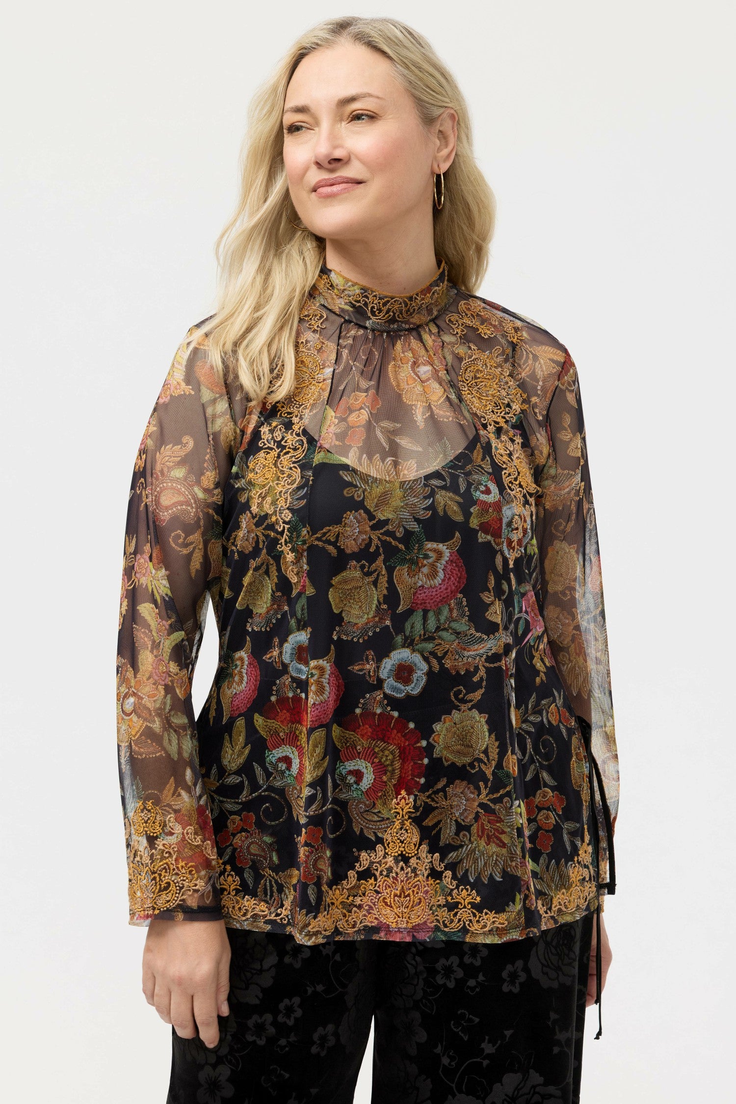 Johnny Was FRANCISCA MESH BLOUSE