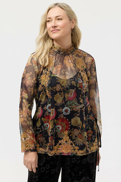 Johnny Was FRANCISCA MESH BLOUSE