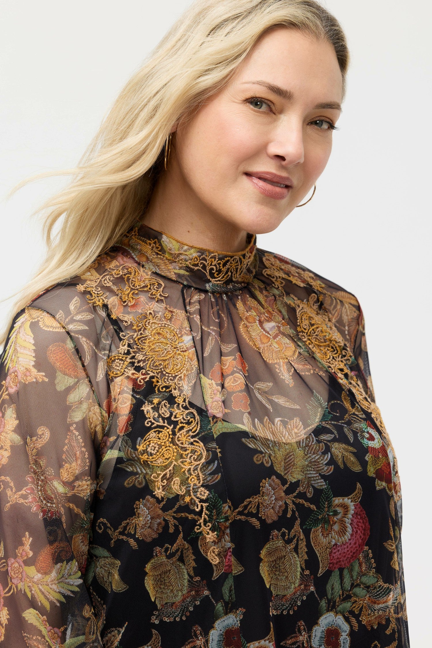 Johnny Was FRANCISCA MESH BLOUSE