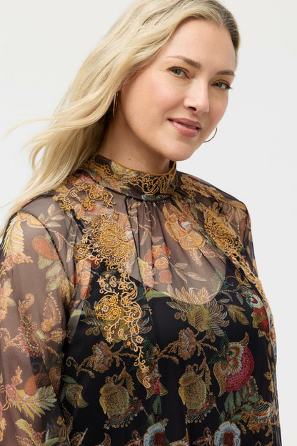 Johnny Was FRANCISCA MESH BLOUSE