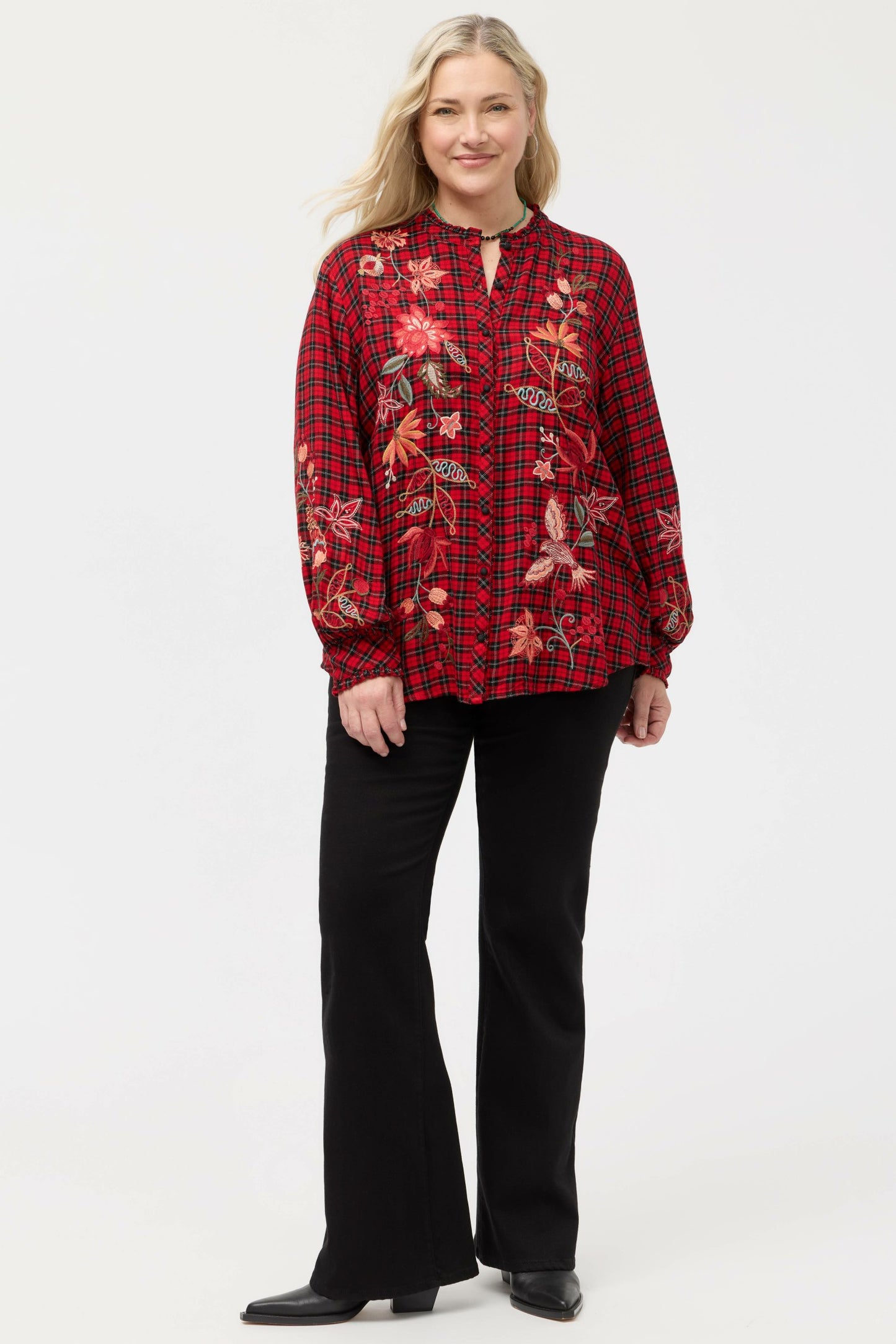 Johnny Was PENELLOPE RUFFLE COLLAR BLOUSE