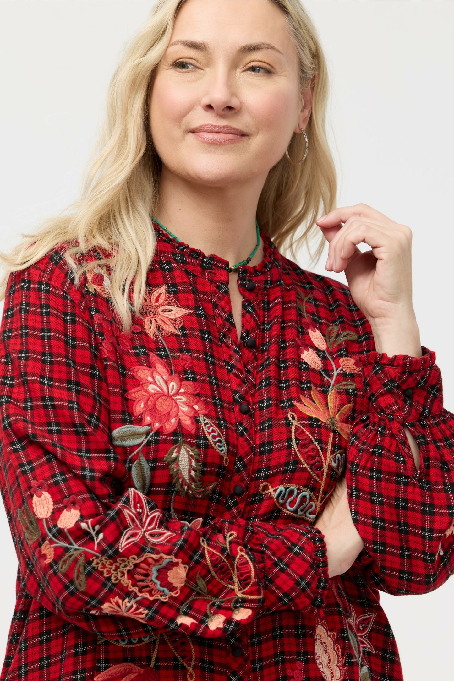 Johnny Was PENELLOPE RUFFLE COLLAR BLOUSE