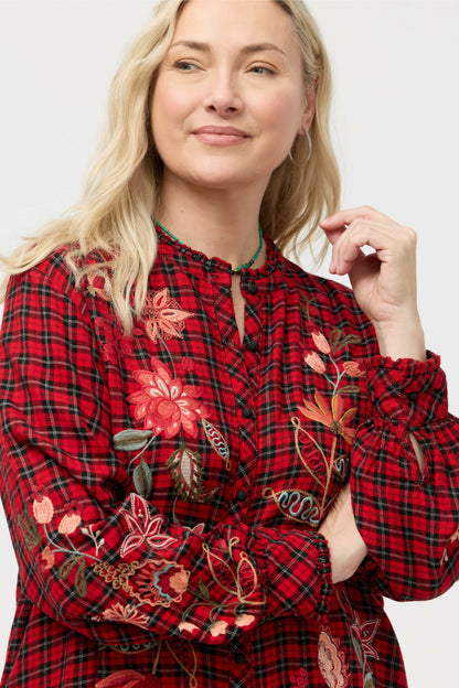 Johnny Was PENELLOPE RUFFLE COLLAR BLOUSE