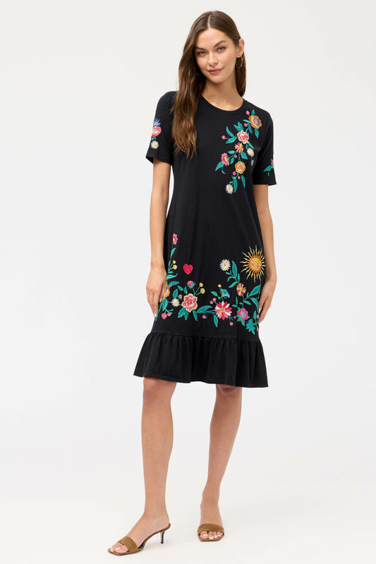 Johnny Was RUFFLE HEM KNIT DRESS
