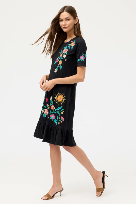 Johnny Was RUFFLE HEM KNIT DRESS